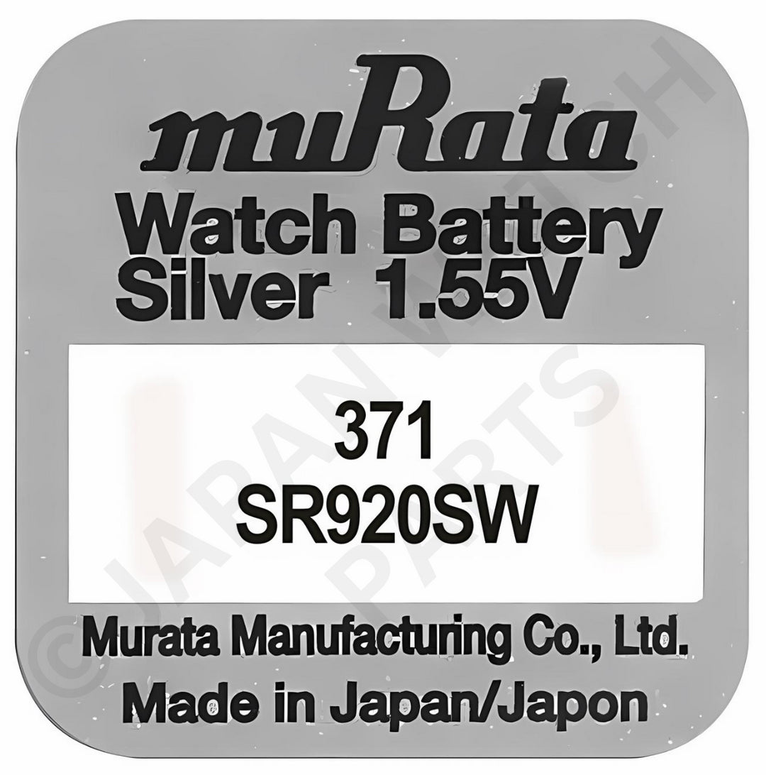 Murata 371 SR920SW Silver Oxide Replacement Watch Battery