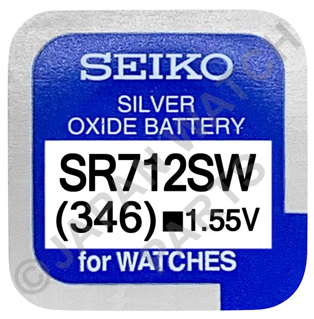 Seiko 346 SR712SW 1.55v Silver Oxide, Mercury Free Watch Battery - Made In Japan