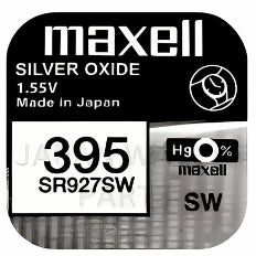 Maxell 395 SR927SW Silver Oxide Replacement Watch Battery