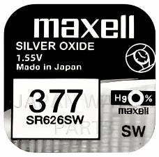 Maxell 377 SR626SW Silver Oxide Replacement Watch Battery