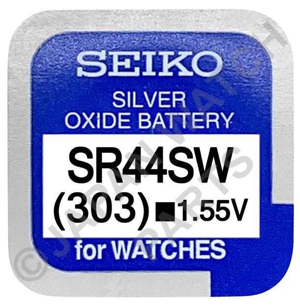 Seiko 303 SR44SW 1.55v Silver Oxide, Mercury Free Watch Battery - Made In Japan