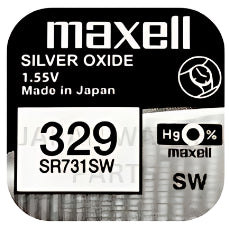 Maxell 329 SR731SW Silver Oxide Replacement Watch Battery