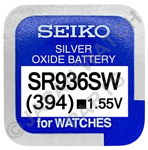 Seiko 394 SR936SW 1.55v Silver Oxide, Mercury Free Watch Battery - Made In Japan