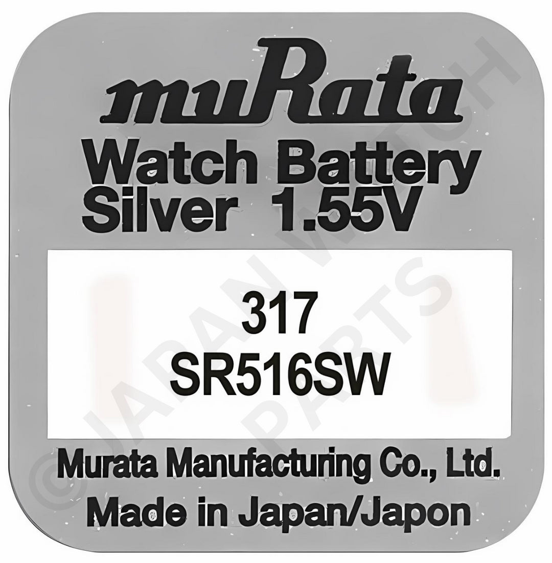 Murata 317 SR516SW Silver Oxide Replacement Watch Battery