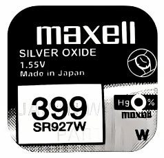 Maxell 399 SR927W Silver Oxide Replacement Watch Battery