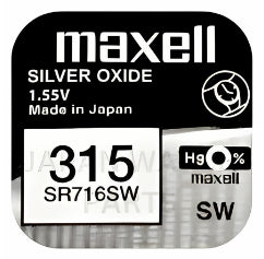 Maxell 315 SR716SW Silver Oxide Replacement Watch Battery