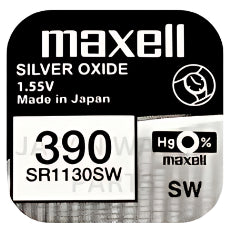 Maxell 390 SR1130SW Silver Oxide Replacement Watch Battery