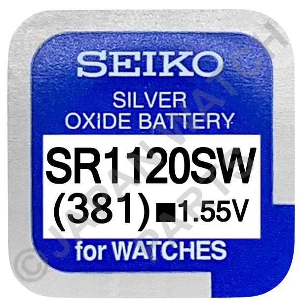 Seiko 381 SR1120SW 1.55v Silver Oxide, Mercury Free Watch Battery - Made In Japan