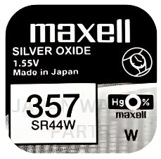 Maxell 357 SR44W Silver Oxide Replacement Watch Battery