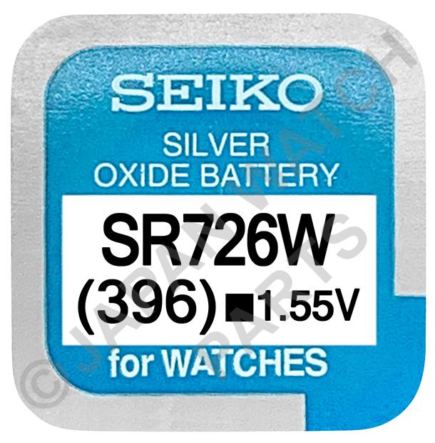 Seiko 396 SR726W 1.55v Silver Oxide, Mercury Free Watch Battery - Made In Japan