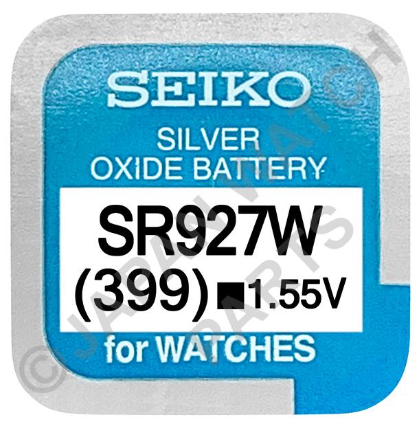 Seiko 399 SR927W 1.55v Silver Oxide, Mercury Free Watch Battery - Made In Japan