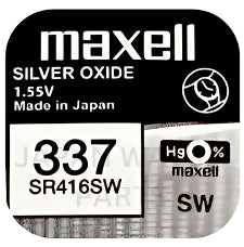 Maxell 337 SR416SW Silver Oxide Replacement Watch Battery