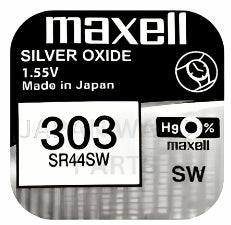 Maxell 303 SR44SW Silver Oxide Replacement Watch Battery