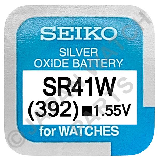 Seiko 392 SR41W 1.55v Silver Oxide, Mercury Free Watch Battery - Made In Japan