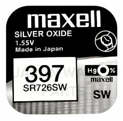 Maxell 397 SR726SW Silver Oxide Replacement Watch Battery