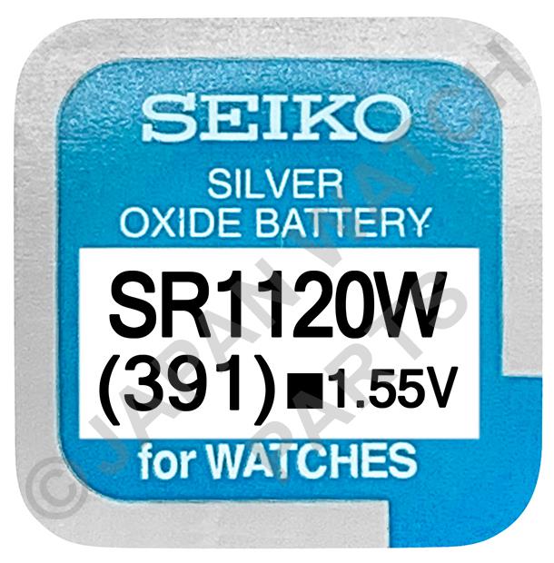 Seiko 391 SR1120W 1.55v Silver Oxide, Mercury Free Watch Battery - Made In Japan