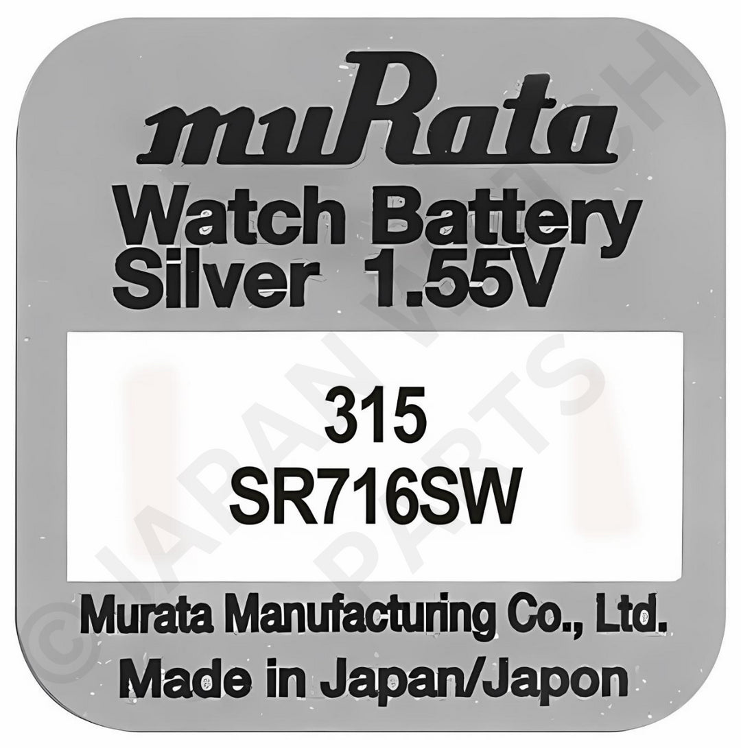 Murata 315 SR716SW Silver Oxide Replacement Watch Battery