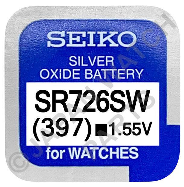 Seiko 397 SR726SW 1.55v Silver Oxide, Mercury Free Watch Battery - Made In Japan