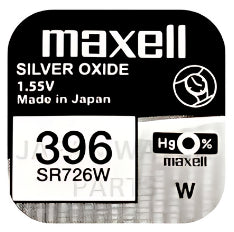 Maxell 396 SR726W Silver Oxide Replacement Watch Battery