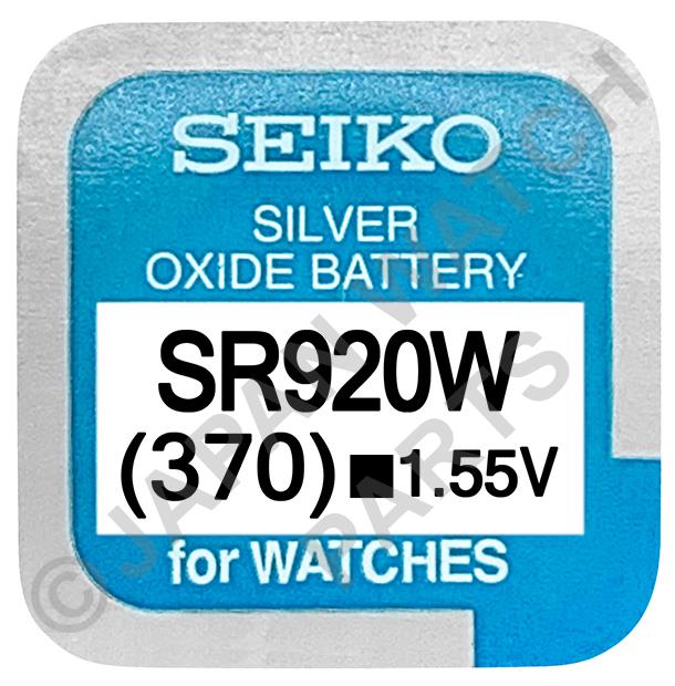 Seiko 370 SR920W 1.55v Silver Oxide, Mercury Free Watch Battery - Made In Japan